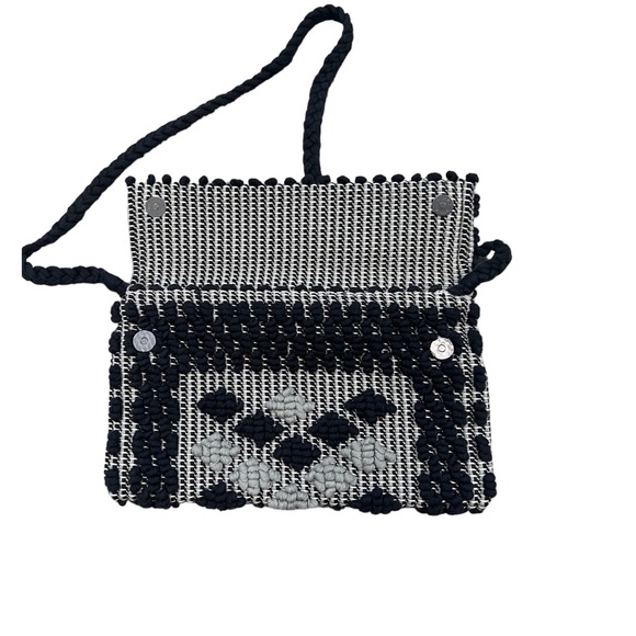 Antonello Tedde Woven Handbag Black Grey - Picture 3 of 9